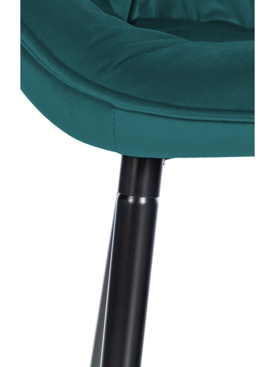 Lot de 2 tabourets de bar Gibson 76 velours, vert foncé