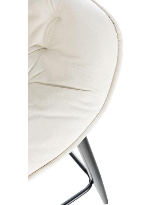 Lot de 2 tabourets de bar Gibson 76 velours, crème Lot de 2 tabourets de bar Gibson 76 velours, crème