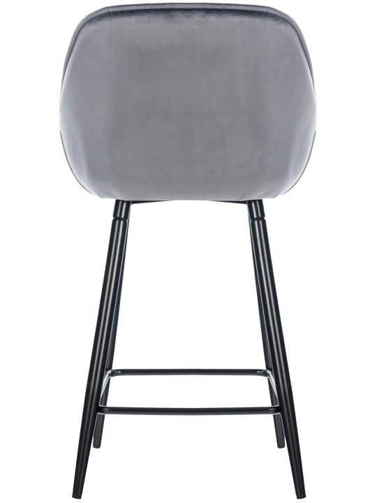 Lot de 2 tabourets de bar Gibson 76 velours, gris foncé