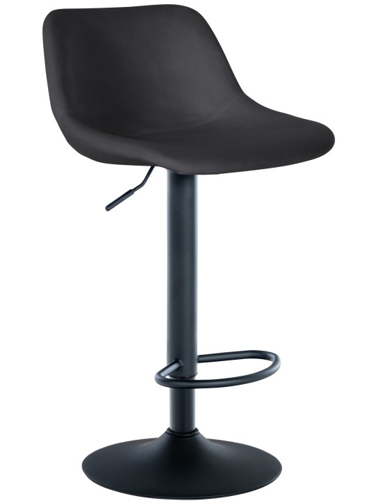 Tabouret de bar Loft velours, noir