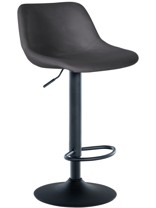 Tabouret de bar Loft velours, gris foncé