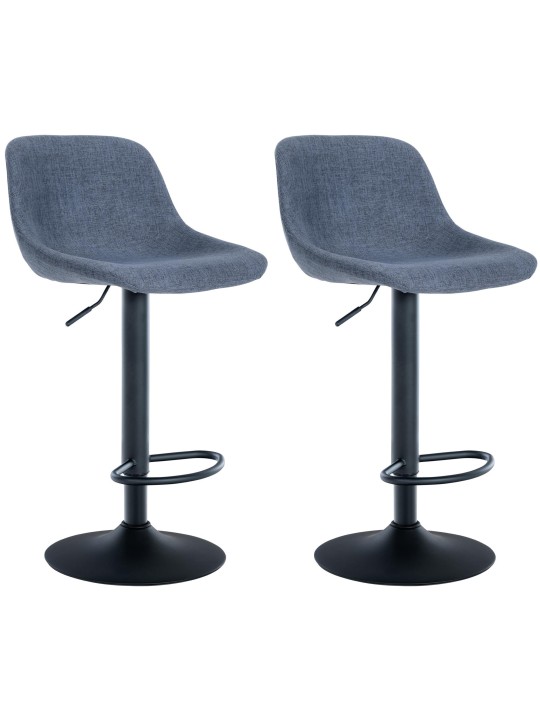 Lot de 2 tabourets de bar loft tissu, bleu Lot de 2 tabourets de bar loft tissu, bleu