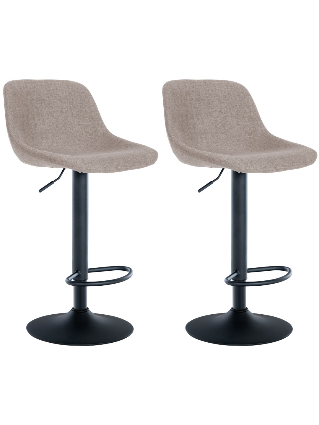 Lot de 2 tabourets de bar loft tissu, taupe