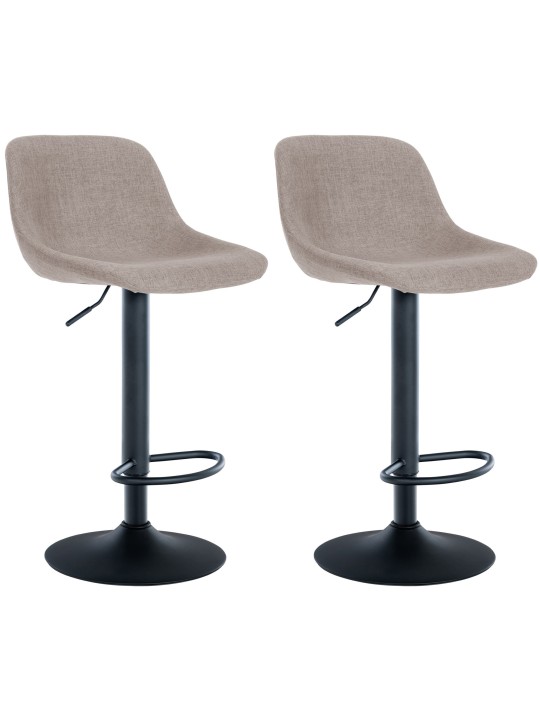 Lot de 2 tabourets de bar loft tissu, taupe