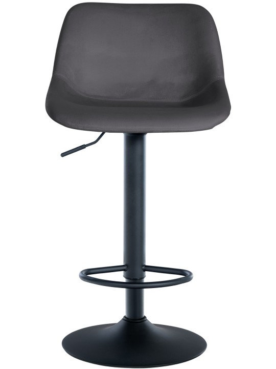 Lot de 2 tabourets de bar loft velours, gris foncé