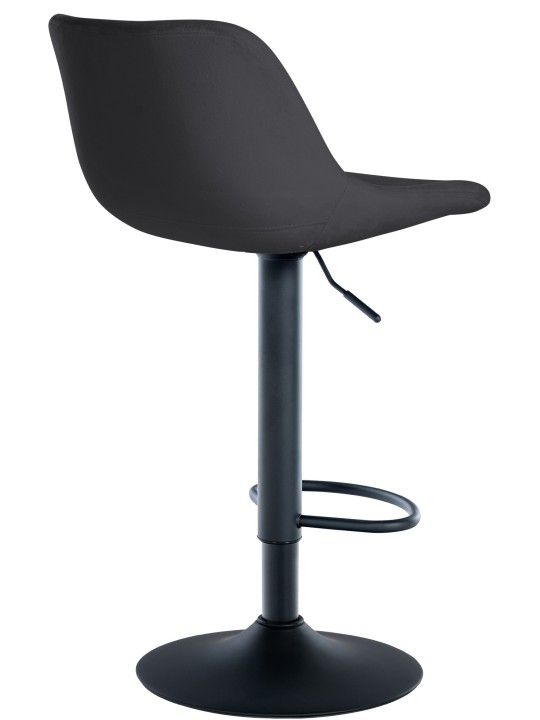 Lot de 2 tabourets de bar loft velours, noir