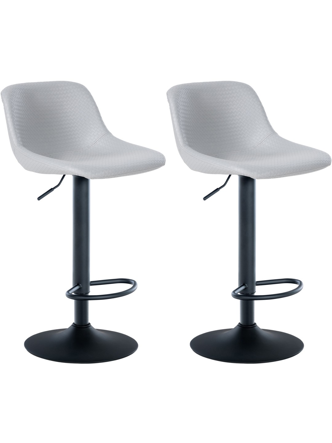 Lot de 2 tabourets de bar Loft simili cuir, gris