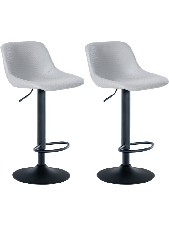 Lot de 2 tabourets de bar Loft simili cuir, gris Lot de 2 tabourets de bar Loft simili cuir, gris