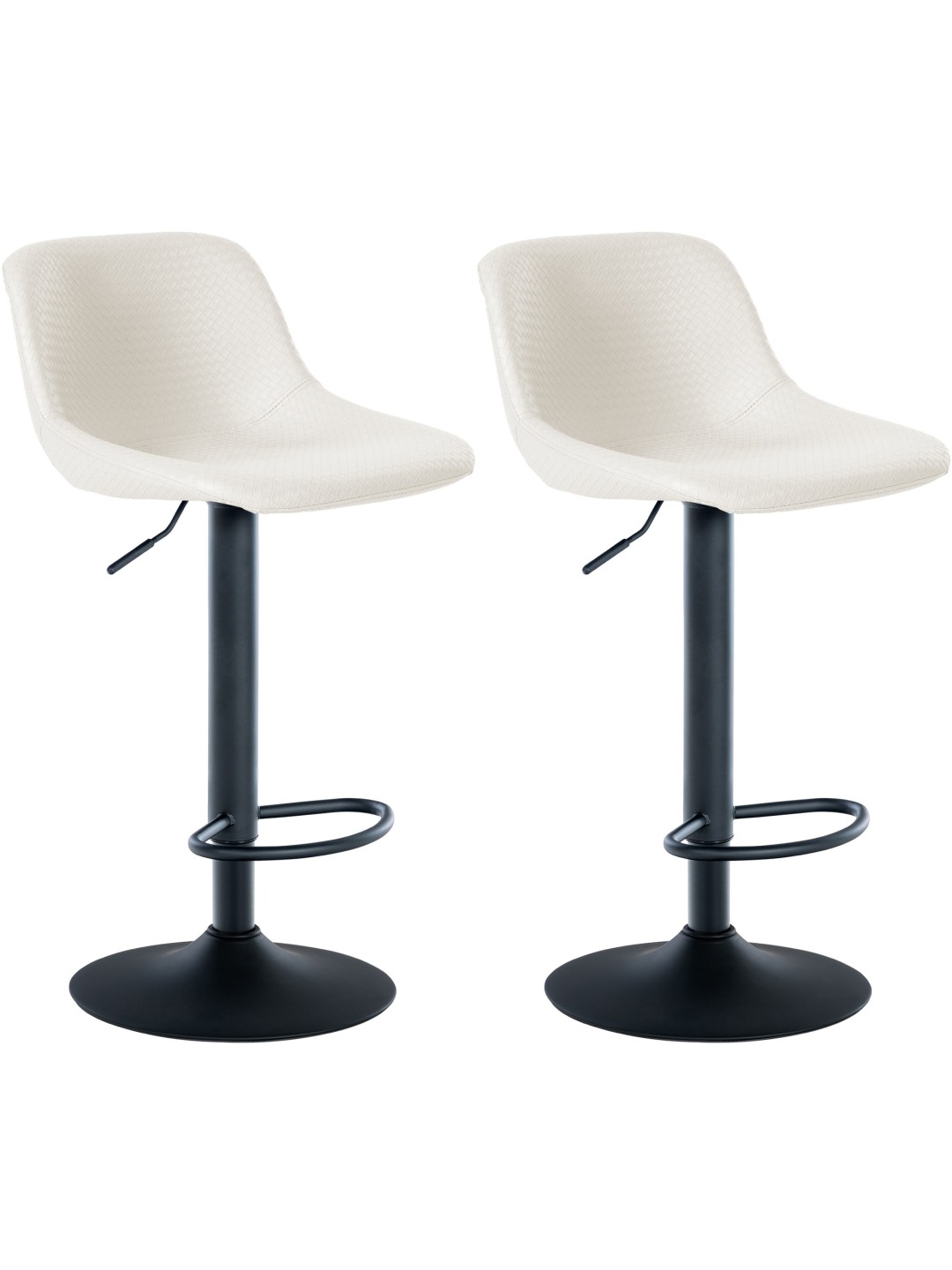 Lot de 2 tabourets de bar Loft simili cuir, crème