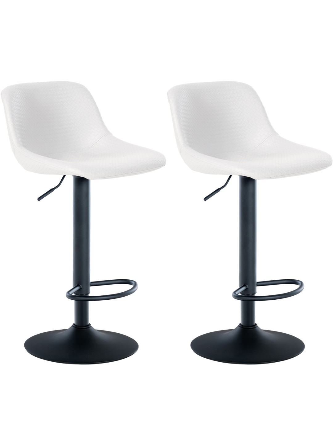 Lot de 2 tabourets de bar Loft simili cuir, blanc