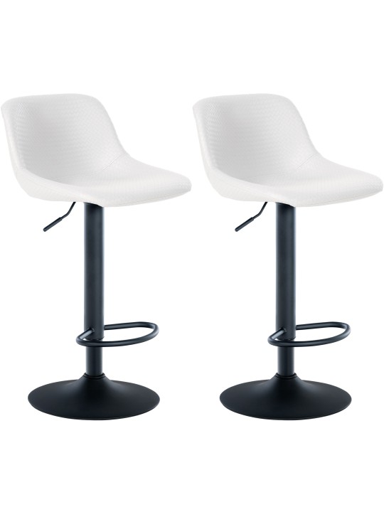 Lot de 2 tabourets de bar Loft simili cuir, blanc Lot de 2 tabourets de bar Loft simili cuir, blanc