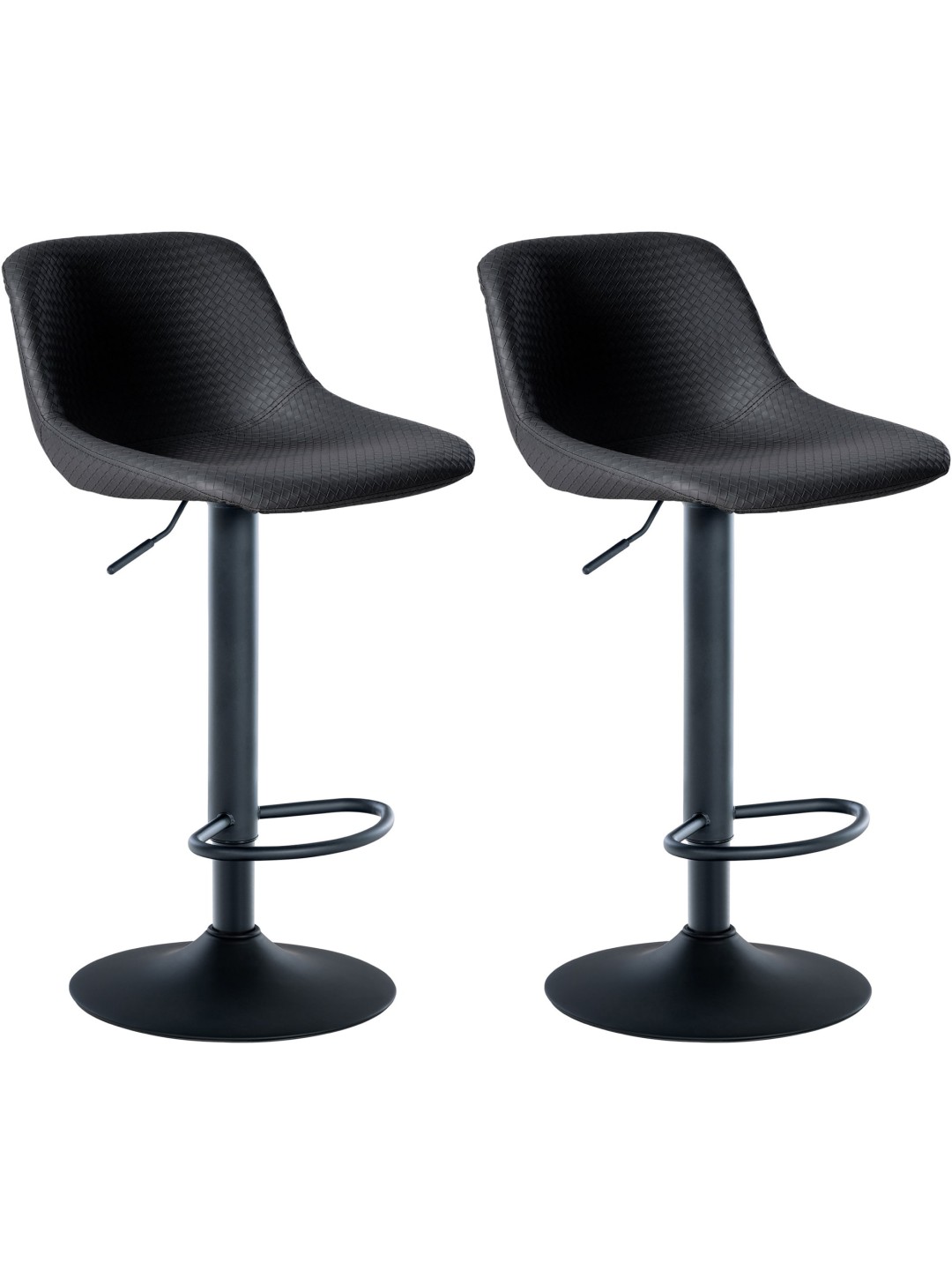 Lot de 2 tabourets de bar Loft simili cuir, noir