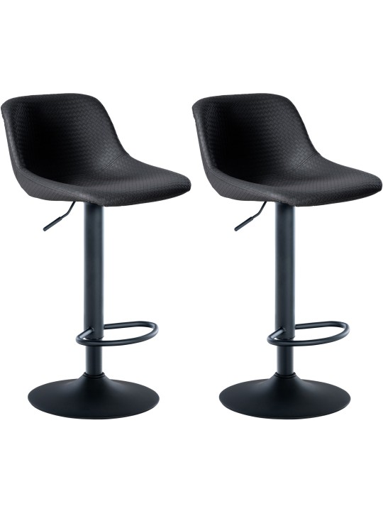 Lot de 2 tabourets de bar Loft simili cuir, noir Lot de 2 tabourets de bar Loft simili cuir, noir