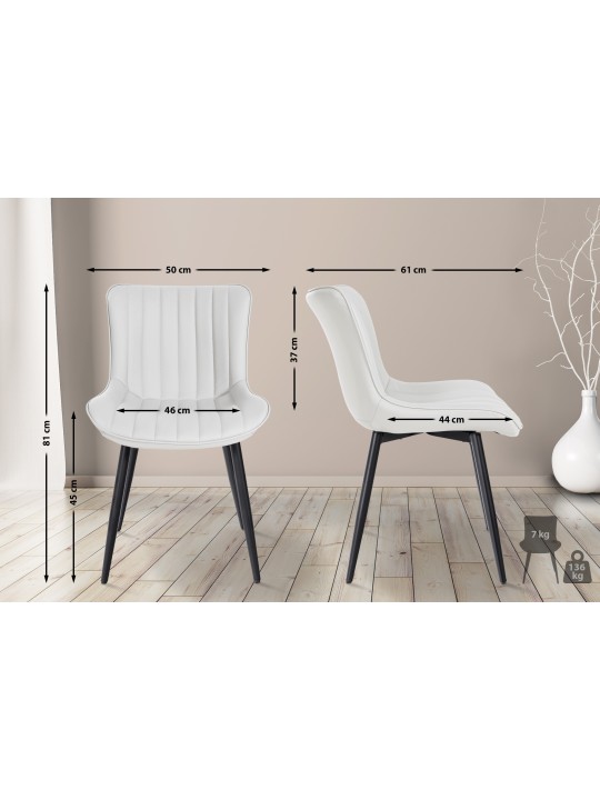 Chaise Largo simili cuir, blanc