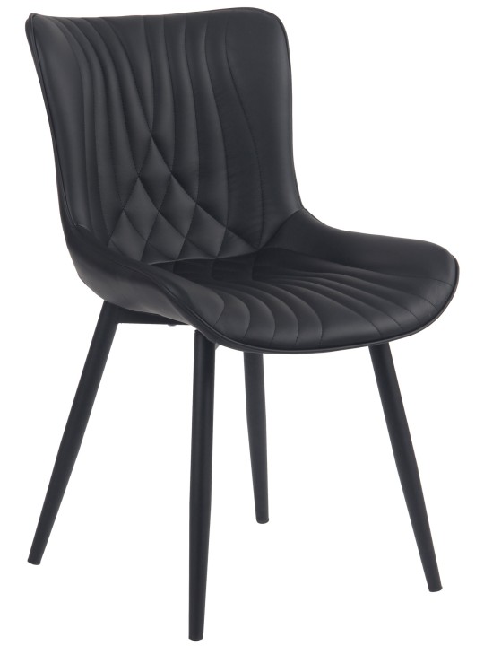 Chaise Brady simili cuir, noir