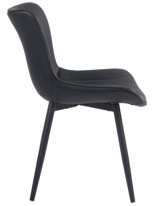 Chaise Brady simili cuir, noir