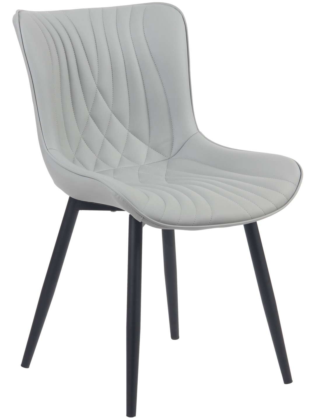 Chaise Brady simili cuir, gris