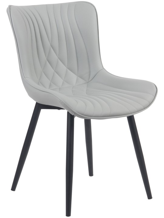 Chaise Brady simili cuir, gris