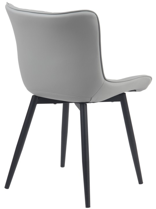 Chaise Brady simili cuir, gris