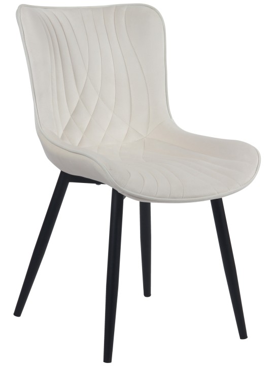 Chaise Brady velours, crème