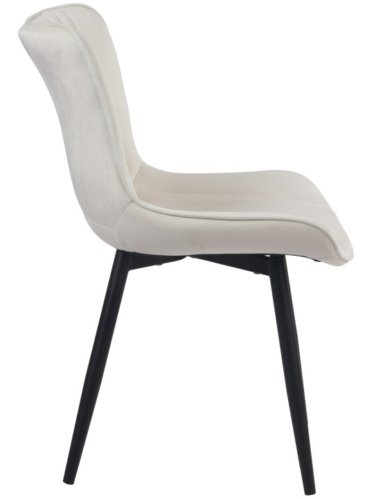Chaise Brady velours, crème