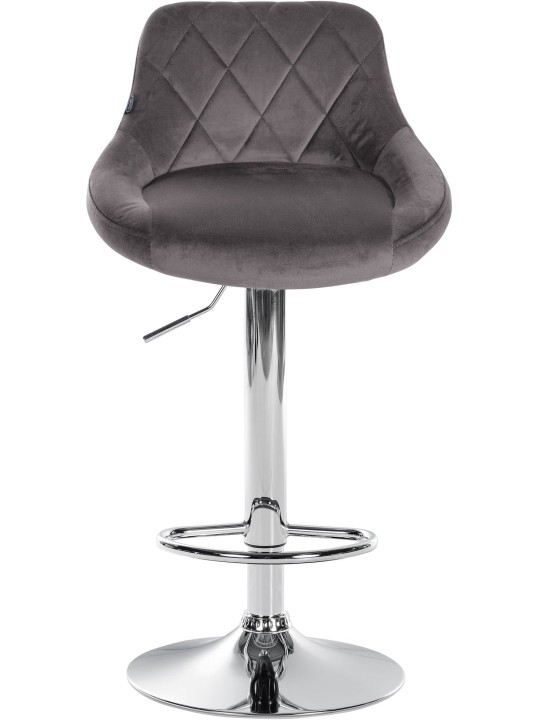 Tabouret de bar Lazio velours chrome, gris Tabouret de bar Lazio velours chrome, gris