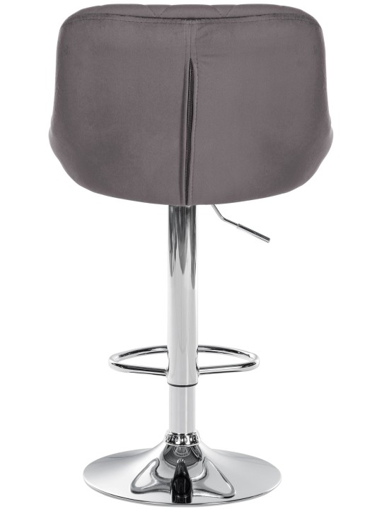 Tabouret de bar Lazio velours chrome, gris Tabouret de bar Lazio velours chrome, gris