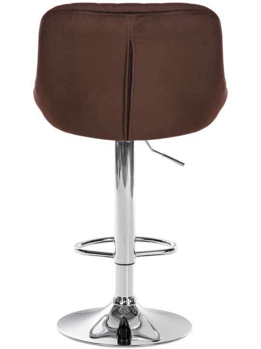 Tabouret de bar Lazio velours chrome, brun