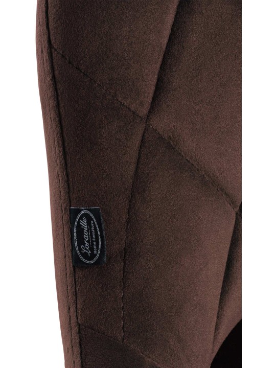 Tabouret de bar Lazio velours chrome, brun