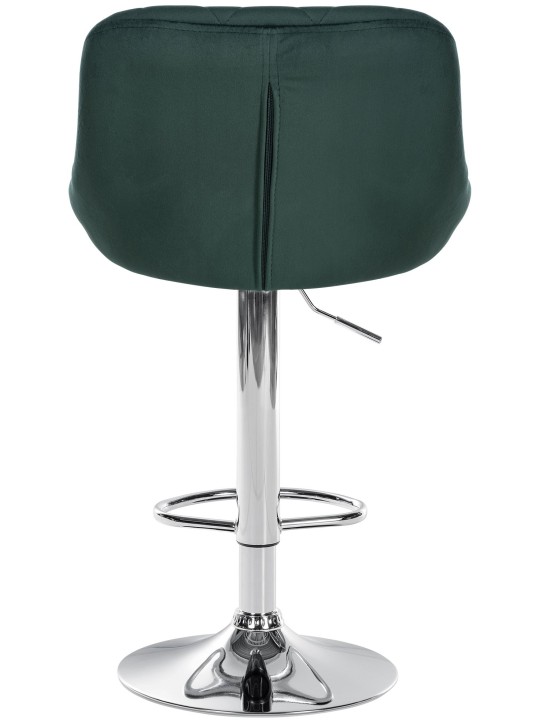 Tabouret de bar Lazio velours chrome, vert foncé