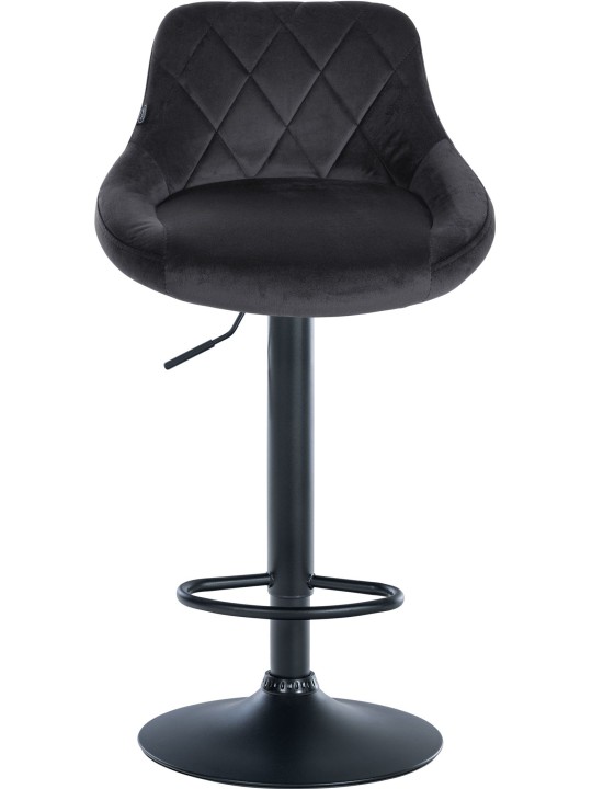 Tabouret de bar Lazio velours, gris foncé