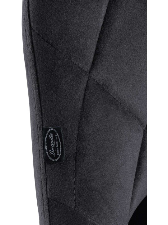 Tabouret de bar Lazio velours, gris foncé