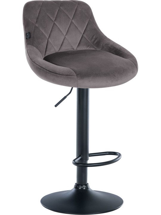 Tabouret de bar Lazio velours, gris