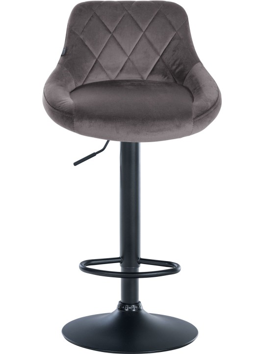 Tabouret de bar Lazio velours, gris