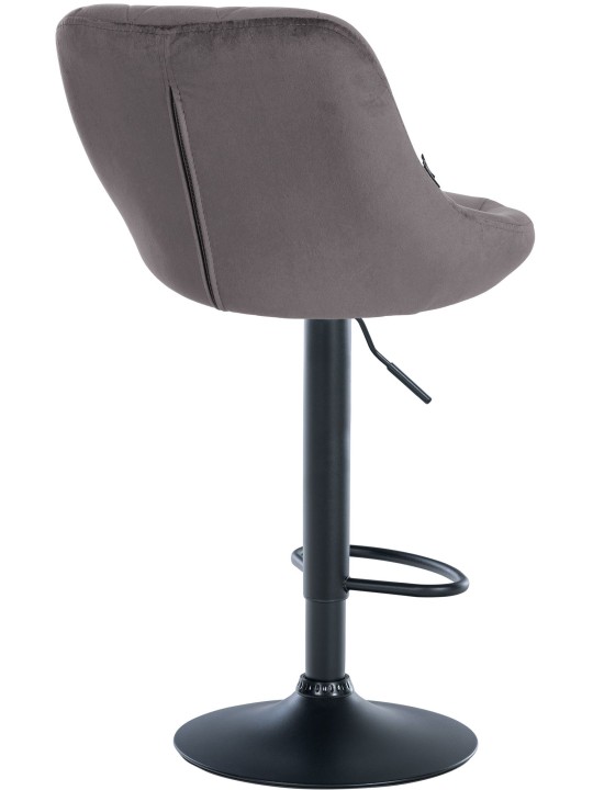 Tabouret de bar Lazio velours, gris