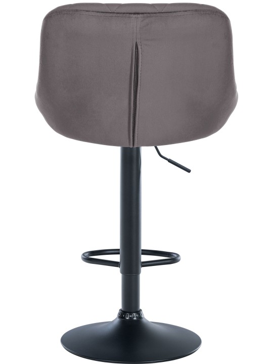 Tabouret de bar Lazio velours, gris