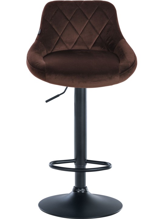Tabouret de bar Lazio velours, brun