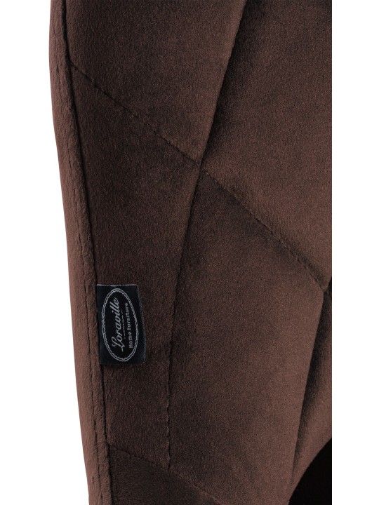 Tabouret de bar Lazio velours, brun