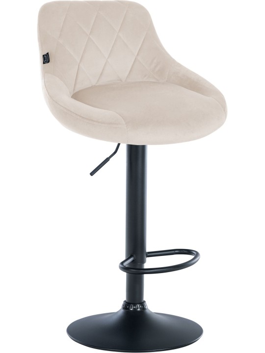 Tabouret de bar Lazio velours, crème