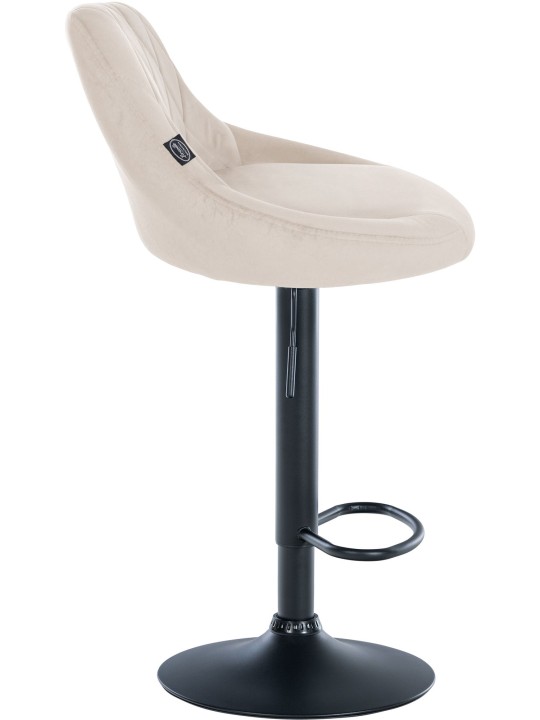 Tabouret de bar Lazio velours, crème