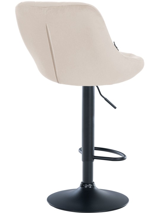 Tabouret de bar Lazio velours, crème