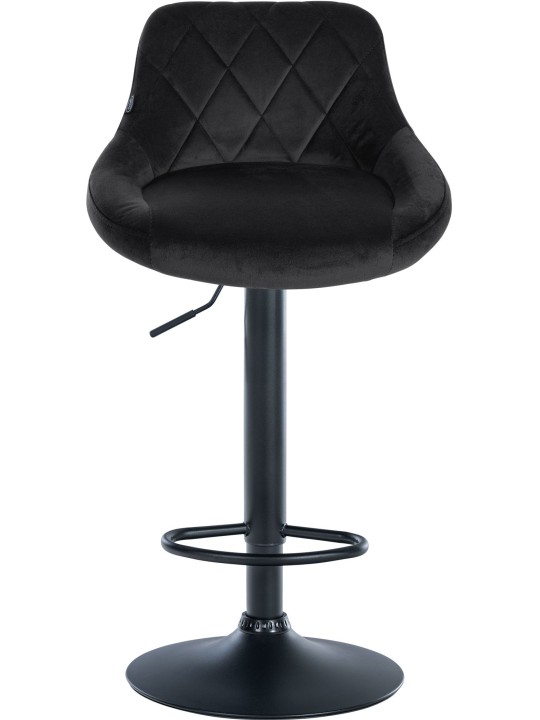 Tabouret de bar Lazio velours, noir