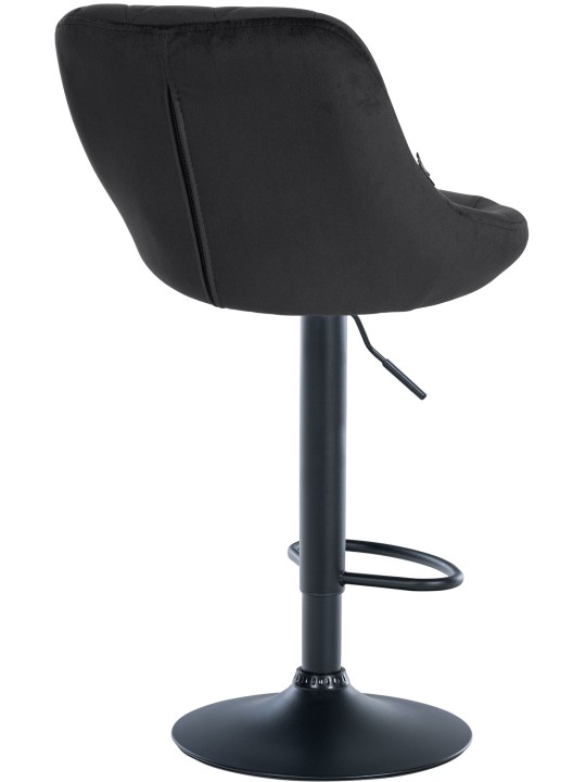 Tabouret de bar Lazio velours, noir