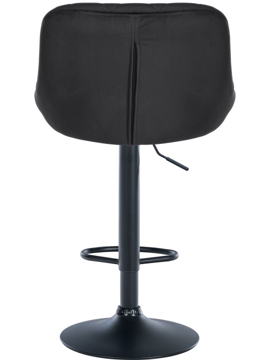 Tabouret de bar Lazio velours, noir
