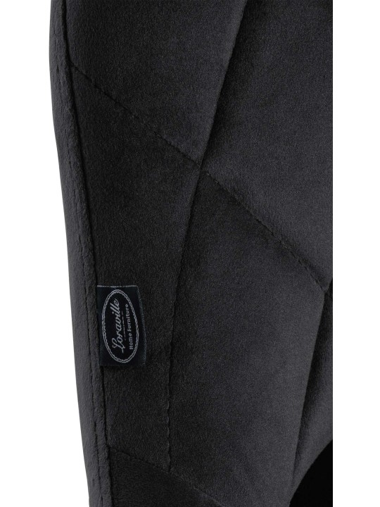 Tabouret de bar Lazio velours, noir