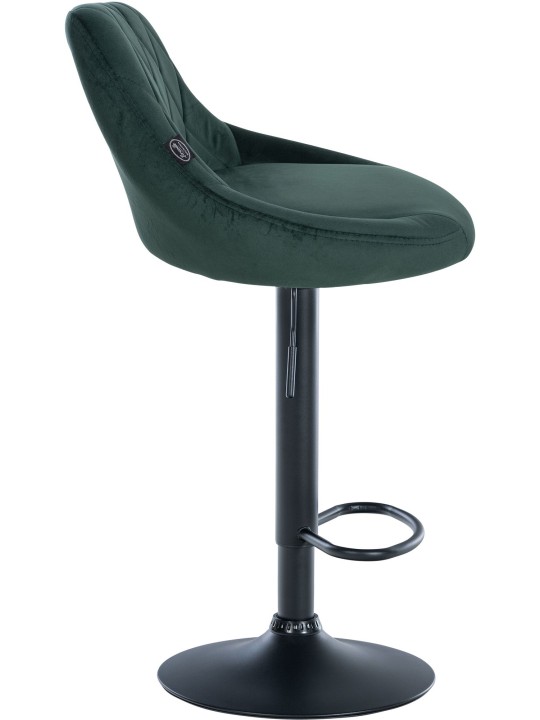 Tabouret de bar Lazio velours, vert foncé