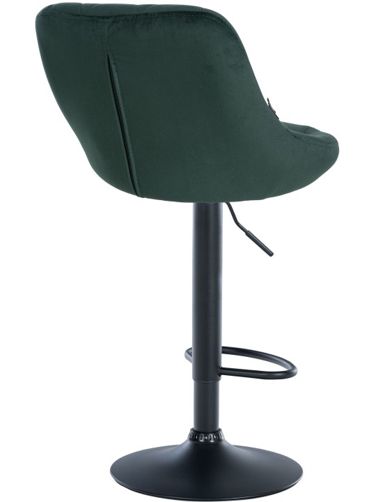 Tabouret de bar Lazio velours, vert foncé