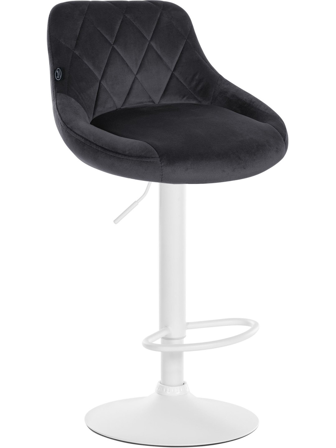 Tabouret de bar Lazio velours, gris foncé