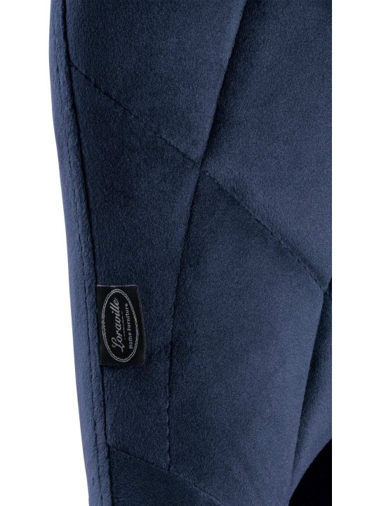 Tabouret de bar Lazio velours, bleu