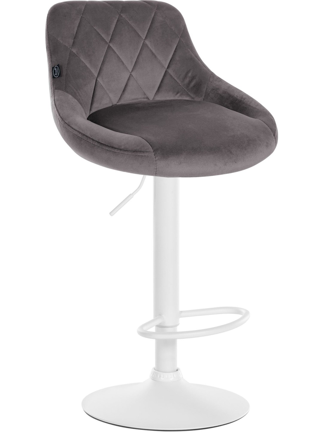 Tabouret de bar Lazio velours, gris